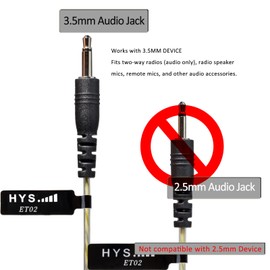 HYS 3.5mm Receiver/Listen ONLY Surveillance Dynamic Balanced Armature Wired Headset Earpiece with Clear Acoustic Coil Tube Earbud Audio Kit for Ham Radios, Transceivers&Speaker Mics 3.5mm Audio Jacks