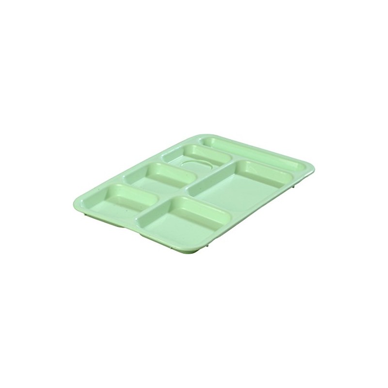 Carlisle FoodService Products P614R09 Right-Hand 6-Compartment Polypropylene Tray, 10" x