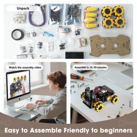 Robotics Kit for Kids Ages 8–12 12-16, ACEBOTT Smart Robot Car Kit with 3MP Camera, STEM Toys for Boys Compatible with Arduino & Scratch,App & Remote Control,STEM Gift for Boys, Girls,Teens and Adults