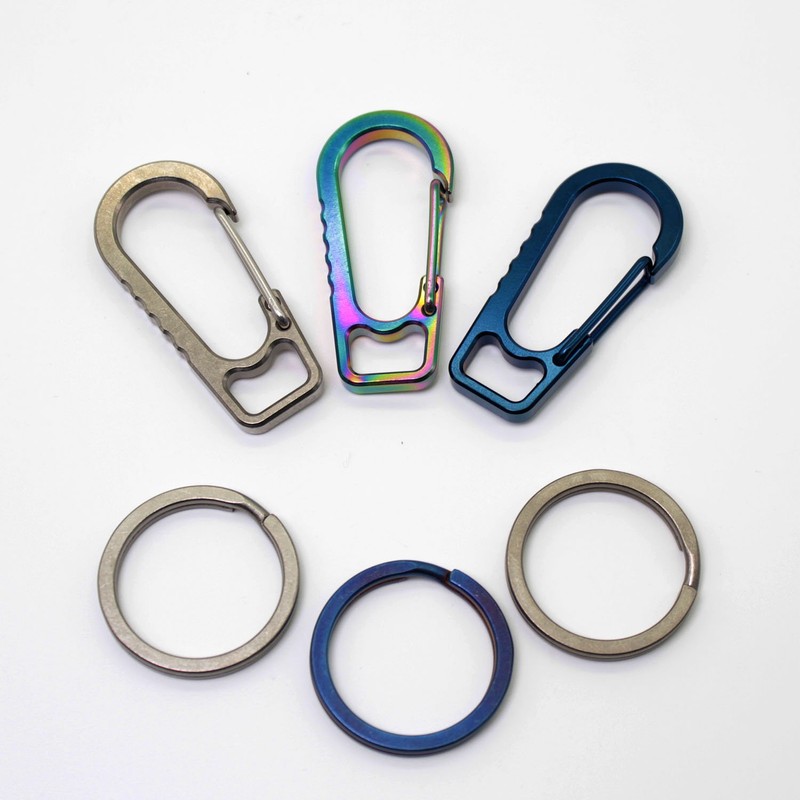 PPFISH Titanium Heavy Duty Carabiner Keychain, EDC Quick Release Hooks