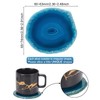 BENECREAT 4Pcs Small Blue Agate Coasters, 6-7.5cm Round Dyed Sliced