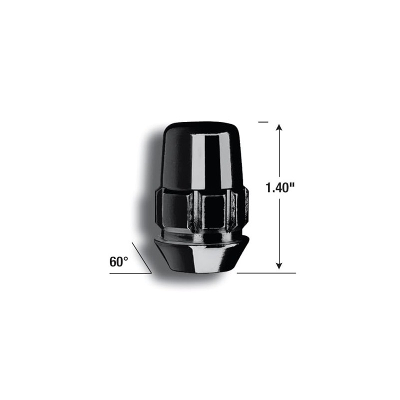Gorilla Automotive 71681NBC Acorn Black Chrome Wheel Locks (1/2" Thread