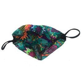 Delicate Illusions Adult Family Stretchy Washable 2 Ply Comfy Ear Loop Multi Purpose Face Mouth Cover Large Child (9-13 years) Teal Zack Attack