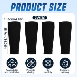 2 Pairs of Children's Football Socks, Black Breathable Shin Pads Socks, Breathable Training Socks for Children, Boys/Girls, Cycling, Running, Basketball, Football Socks