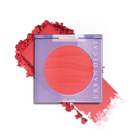Urban Decay Face Bond Long-Lasting Blush Suede (Slow Burn - Warm Coral), Buildable Matte Finish, Blurring Effect, Waterproof, Sweatproof, 24-Hour Rich Color, Noncomedogenic - 0.21 oz