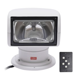 JAYGOVAN Remote LED Searchlight Marine LED Spot Light for Boat Truck 100W 2500lm Hunting Searching 360 Rotating LED Boat Searchlight Strong Magnets Built-in 12V Spot Light