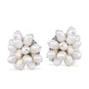 Pretty Pearl Cluster White Flower Clip-on Earrings