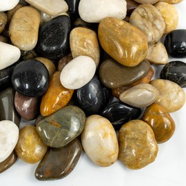 VINICS 5lbs Large Pebbles for Indoor Plants, 2-3 Inch Natural River Rocks for Aquarium, High Polished Decorative Stones for Vase Filler Fish Tank Landscaping, Mixed Color Garden