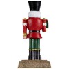 Northlight Glittered Nutcracker Soldier with Gift Christmas Stocking Holder -