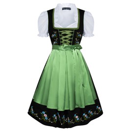 SCARLET DARKNESS Women's Dirndl Dress Oktoberfest Costume Dress Festive Dirndl Costume Dress Blouse Apron, Green
