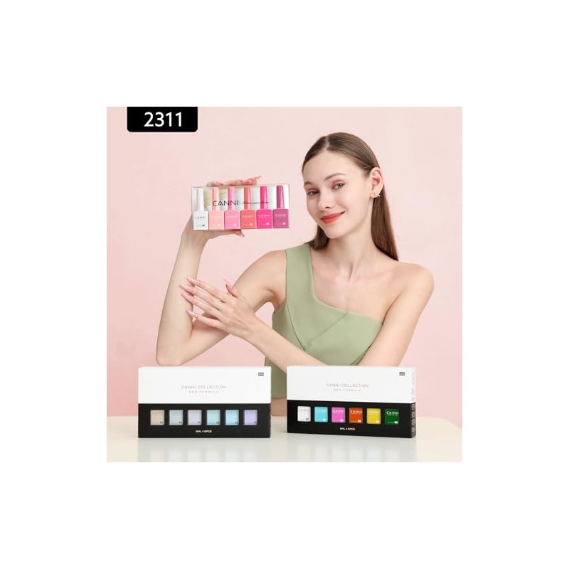 CANNI- SET DE ESMALTES DE UÑAS EN GEL ROSADO DE