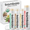 Bálsamo Labial Orgánico Bambalo USDA Organic Lip Balm, 4-Pack
