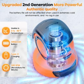 Electric Handheld Ice Scraper for Car Windscreen Portable Car Cleaning Tools Snow Remover Ice Removal Rotating Disc Windshield Scraper Non Scratch Cordless USB Rechargeable for Car Window Frost