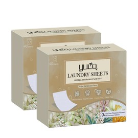 YUCO Laundry Detergent Sheets 160 Loads, Plastic Free Sheet No Plastic Jug Concentrated Eco Sheets Laundry Detergent Hypoallergenic, Amber Sandalwood Scent, Pack of 2