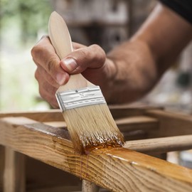 NUOLUX Paint Brushes Paint Brushes 10pcs Wooden Handle Paint Brush Brush Multi-Purpose Brush for Cleaning, Painting, Barbecue Paint, Paint Repair, Deformation Resistant (3 inch)