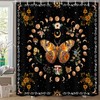 Boziqr Boho Mushroom Butterfly Shower Curtains for Bathroom, Moon Floral