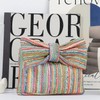 EVEOUT Straw Bow Clutch for Women Summer Straw Handbag Woven