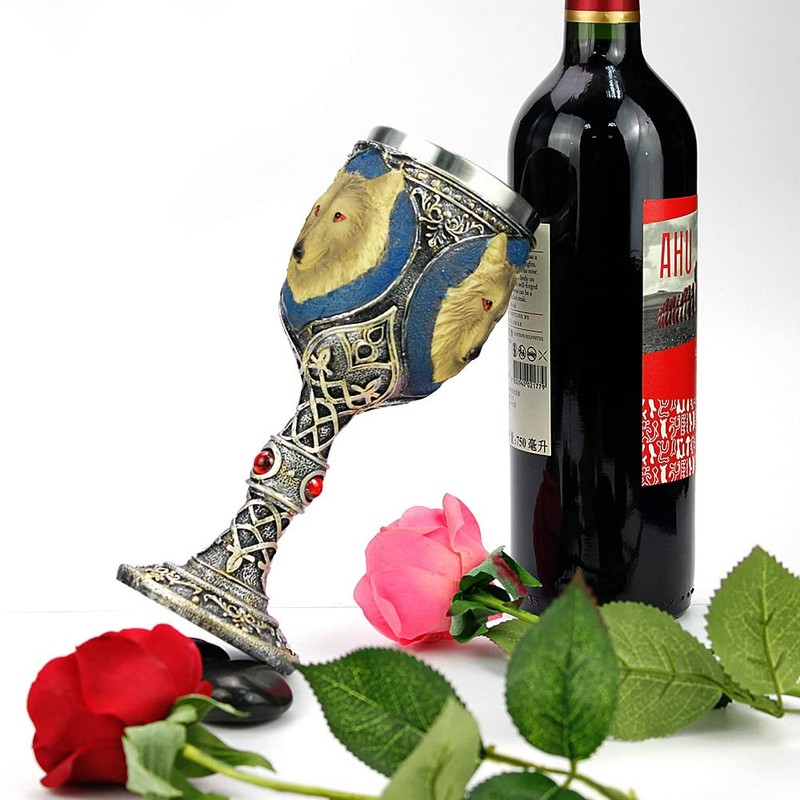 EZESO Stainless Steel Wolf Goblet, EZESO Resin 3D Wine Chalice
