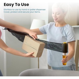 UK SUPPLIES LIMITED 3 Rolls, Black Mini Stretch Shrink Wrap 100mm x 150m (17mu) I Strong & Multi Use I Tear Resistant I Easy to Use Pallet Wrap I Water & Moisture Proof Cling Film Wrap Mini Core