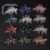 Teyglen Green Crystal Wedding Hair Barrette Bridal Rhinestone Hair Clips