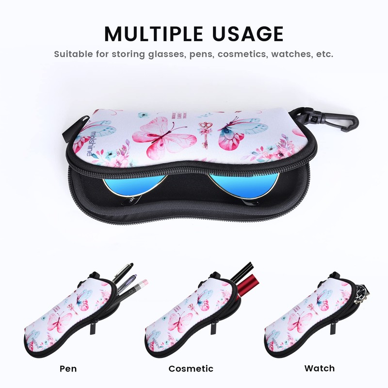 molshine Soft Sunglasses Case, Neoprene Zipper Glasses Case, Portable Glasses
