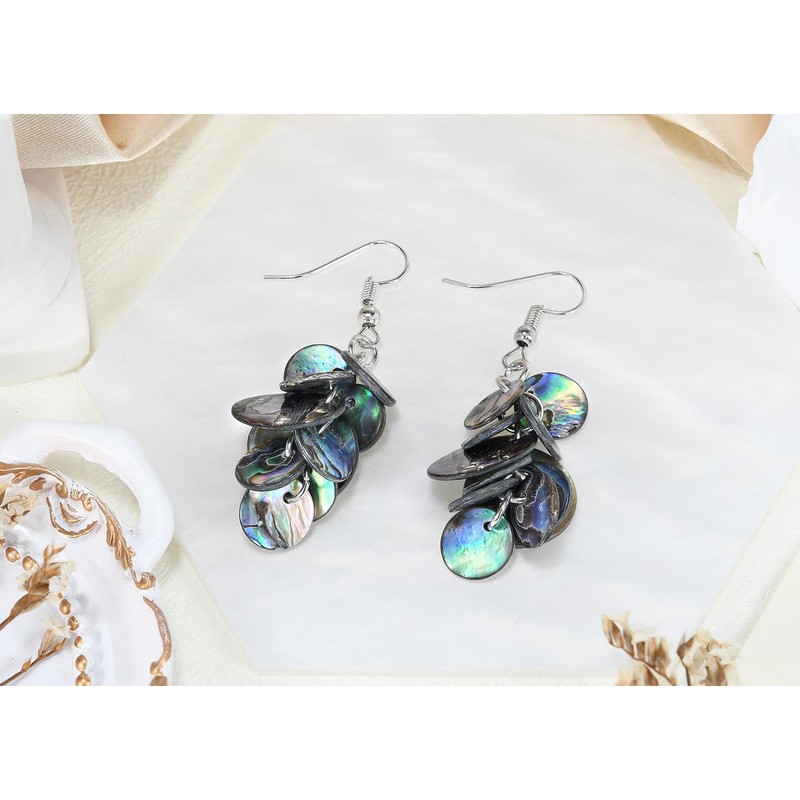 AeraVida Ocean Inspired Round Cluster of Abalone Seashells Boho Chic