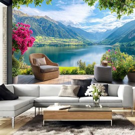FENDROM - Tapiz para colgar en la pared, diseño de árboles, plantas de bosque natural, para decoración de recámara, sala de estar, recámara