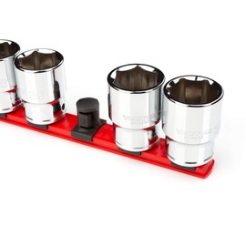 3/4 Inch Drive x 18 Inch Twist-Lock Socket Rail, 10 Clips (Red)
