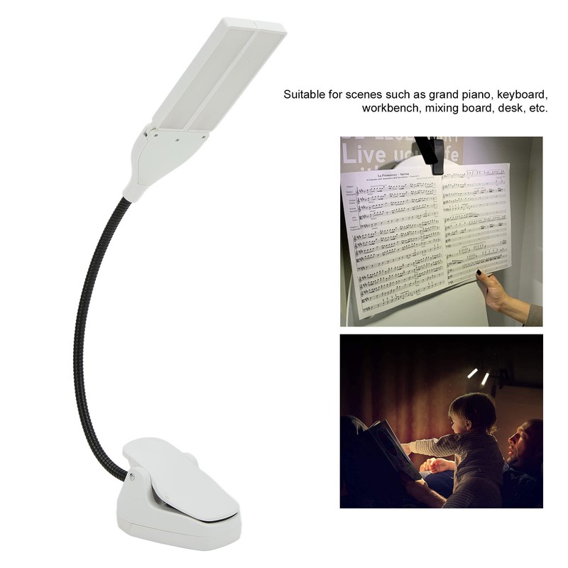 Music Stand Light LED Rechargeable Bendable Professional Design White Lamp