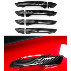 JUIVEEL - Cubierta para manija de puerta exterior de coche de ABS de fibra de carbono, compatible con accesorios KIA 2018-2022 Stinger