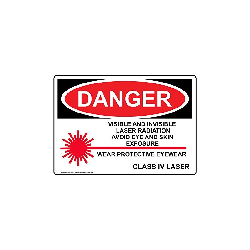 ComplianceSigns.com Visible And Invisible Laser Radiation Sign, 10x7 inch Plastic
