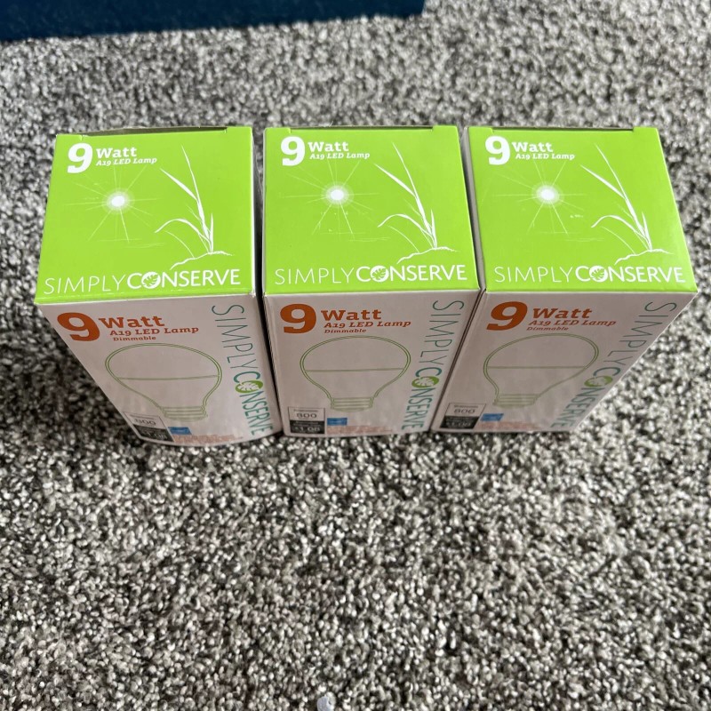 Simply Conserve 3 Simply Conserve 9W Light Bulbs Dimmable A19