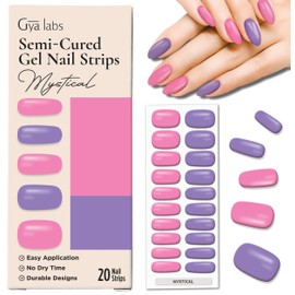 Gya Labs Nail Stickers - Long Lasting Nails for Women - Semi Cured Gel Nail Strips (20 Pcs) - Nail Stickers for Nail Art Kit - Stick on Nails, Nail Art Stickers | Classic - Mystical