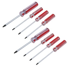 8-Piece Magnetic Torx Screwdrivers Set, Antrader T8、T9、T10、T15 Torx 3mm Security Tamper Proof Tip Screwdriver 75mm Long, Red
