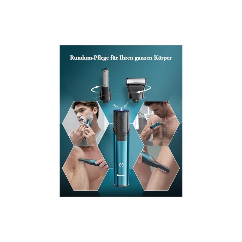 kensen Men's Intimate Shaver, Men's Intimate Area, 2-in-1 Body Shaver,
