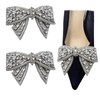 SAFITOYA 2 Pcs Crystal Rhinestone Bow Patches Shoe Charms, Knot