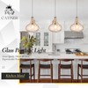 CATINER 11" Amber Hammered Glass Pendant Light, Blown Glass Hanging