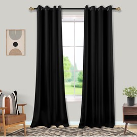 Mrs.Naturall - Cortinas opacas de 52 x 94 pulgadas de largo para recámara, 2 paneles de cortinas opacas para oscurecer la habitación