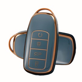 ATFIGII Keychain Case Compatible with Chery Omoda 5 Tiggo 7 Tiggo 8 Tiggo 8 Pro Jaecoo 7 Key Protector TPU Key Holder 4 Buttons A Gray