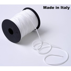 IPEA White Nylon Rope for Blinds and Curtains - 50 Metres - Made in Italy - White Nylon Thread - Rope for Roman Blinds, Valances, Shutters, Accessories - Thickness 3 mm