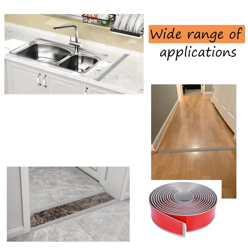 Floor/Door Flat Transition Strip & Self-Adhesive Vinyl Edge Trim -