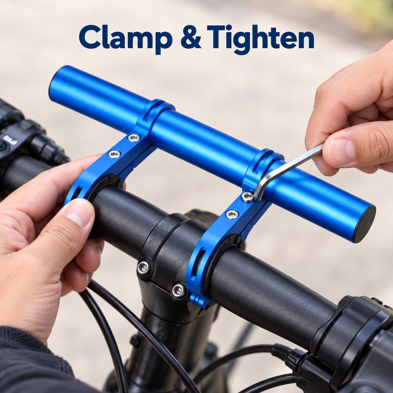 Bicycle Handlebar Extender Bracket Aluminum Alloy Accessory Mount Bar for