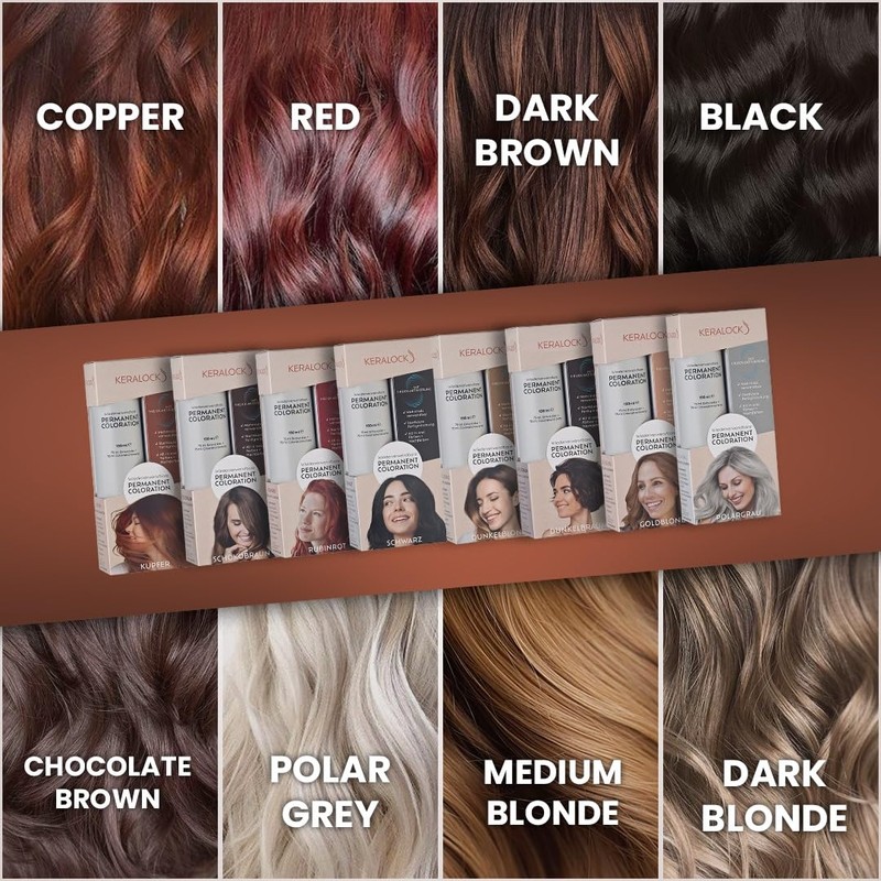 Keralock Permanent Hair Color - 150ml, No Premix Needed, Reusable