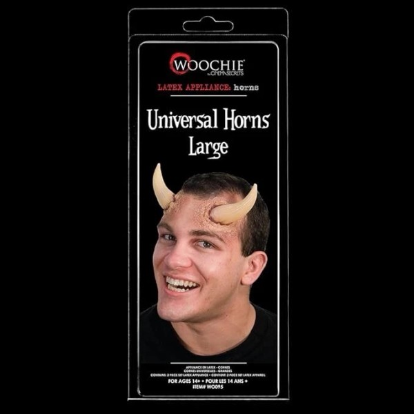 Cinema Secrets Woochie Universal Horns Large Latex Prosthetic; FX LARP