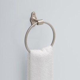 Franklin Brass Calloway (1-Pack) Hand Towel Holder Satin Nickel Towel Racks for Bathroom Wall Round Towel Ring Holder for Bath Towel Hanger for Kitchen, Bathroom Accessories CLWY46-SN