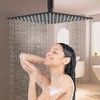 jeriussg Black 16 Inch Ultra Thin Rain Shower Head, Large