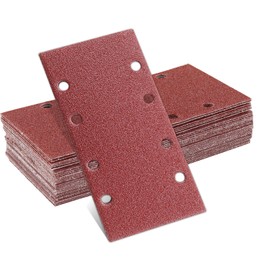 MOLENCO Sanding Sheets, 35pcs Detail Sander Pads, 93x185mm Multi Tool Sanding Pads, Detail Sander Pads for Rectangular Sander, 40 60 80 120 240 Grits - 8 Holes