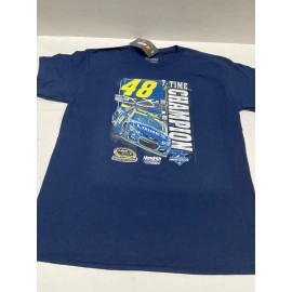 Hendrick Motorsports Jimmie Johnson #48 Nascar 7 Time Champion Youth Navy One Sided Shirt Medium