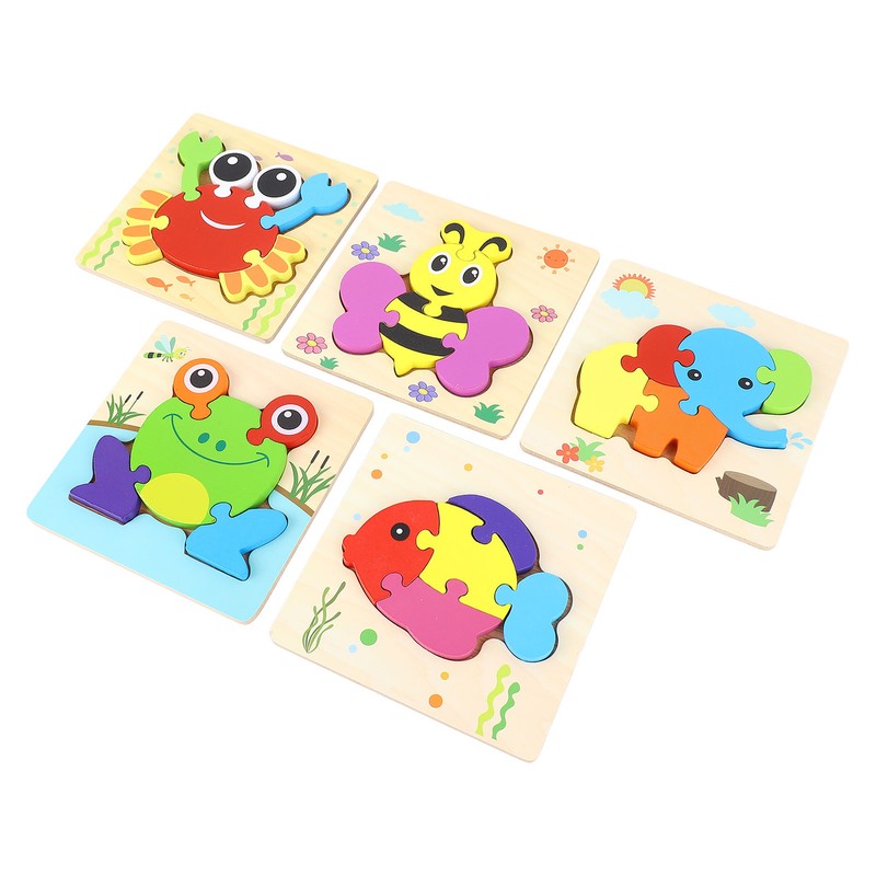 5pcs Baby Jigsaw Puzzles Animal Shaped Colorful Printing Educational Hands