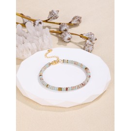 JSDDE Crystal Beads Bracelet for Women Sea Sediment Jasper Crystal Bracelets Healing Gemstone Bracelet Gifts for Girls